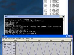 An example showing a simple sine wave reproduced from data.