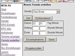 Neuer Termin Zeit Einzeln
