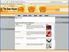 The Beerhouse web application front page