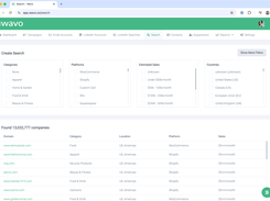 Discover untapped e-commerce opportunities using Wavo’s advanced contact search. Apply robust filters to navigate 13 million companies, accessing targeted prospects efficiently with comprehensive data at your fingertips.