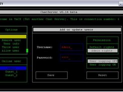 User administration window displayed with PuTTY
