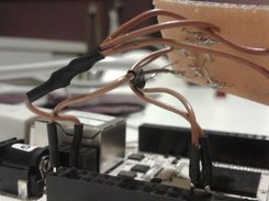 DS18B20 mounted onto a perfboard / open collector buffer