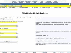 Screen of the Aministrator / Create a didactic Unit