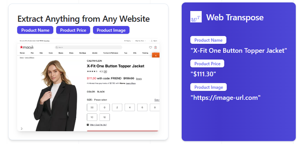 Web Transpose Screenshot 1
