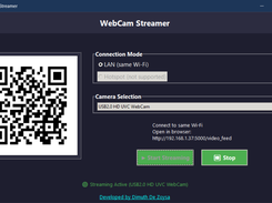 Webcam streamer window