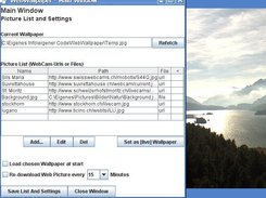 WebWallpaper Main Window
