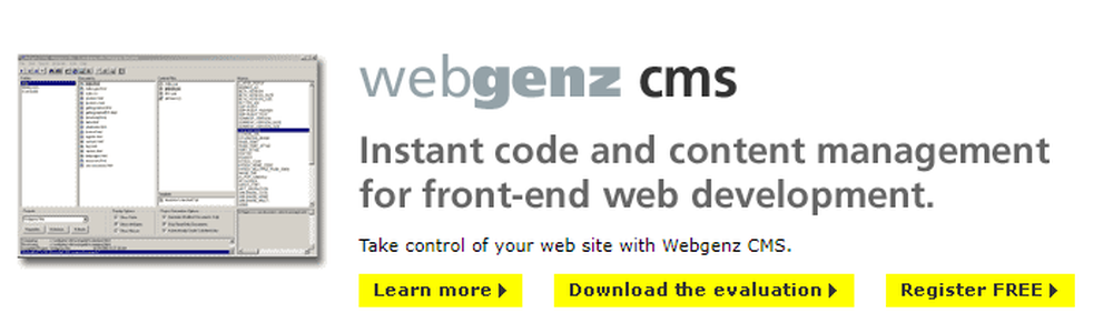 Webgenz CMS Screenshot 1