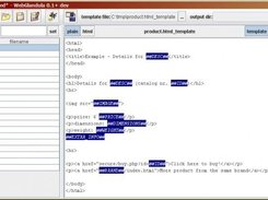 An example HTML template loaded. The table is still empty.