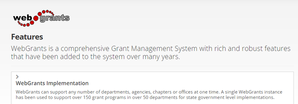 WebGrants Screenshot 1