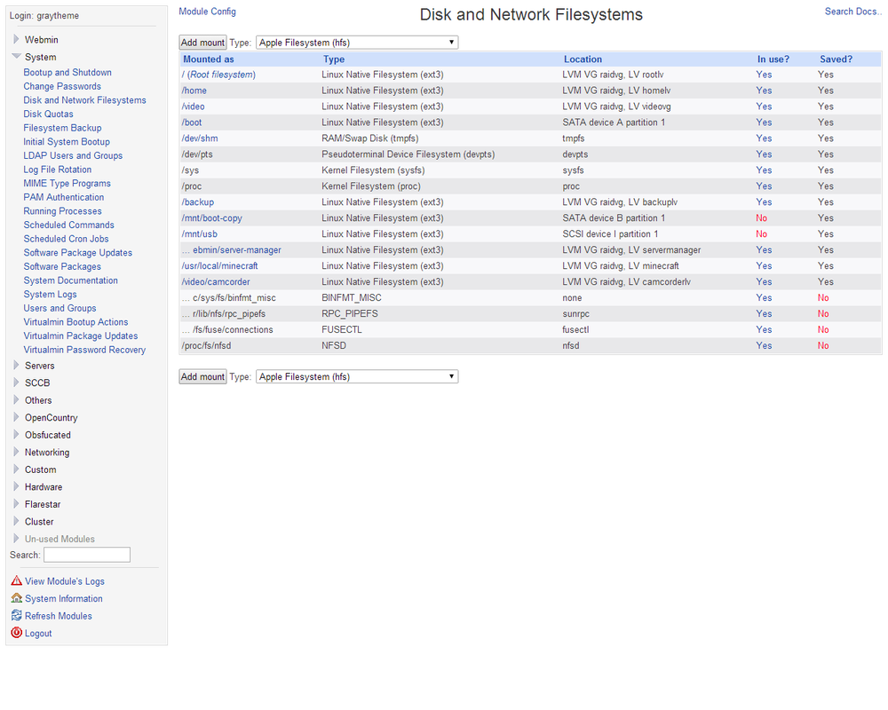 Webmin Screenshot 1