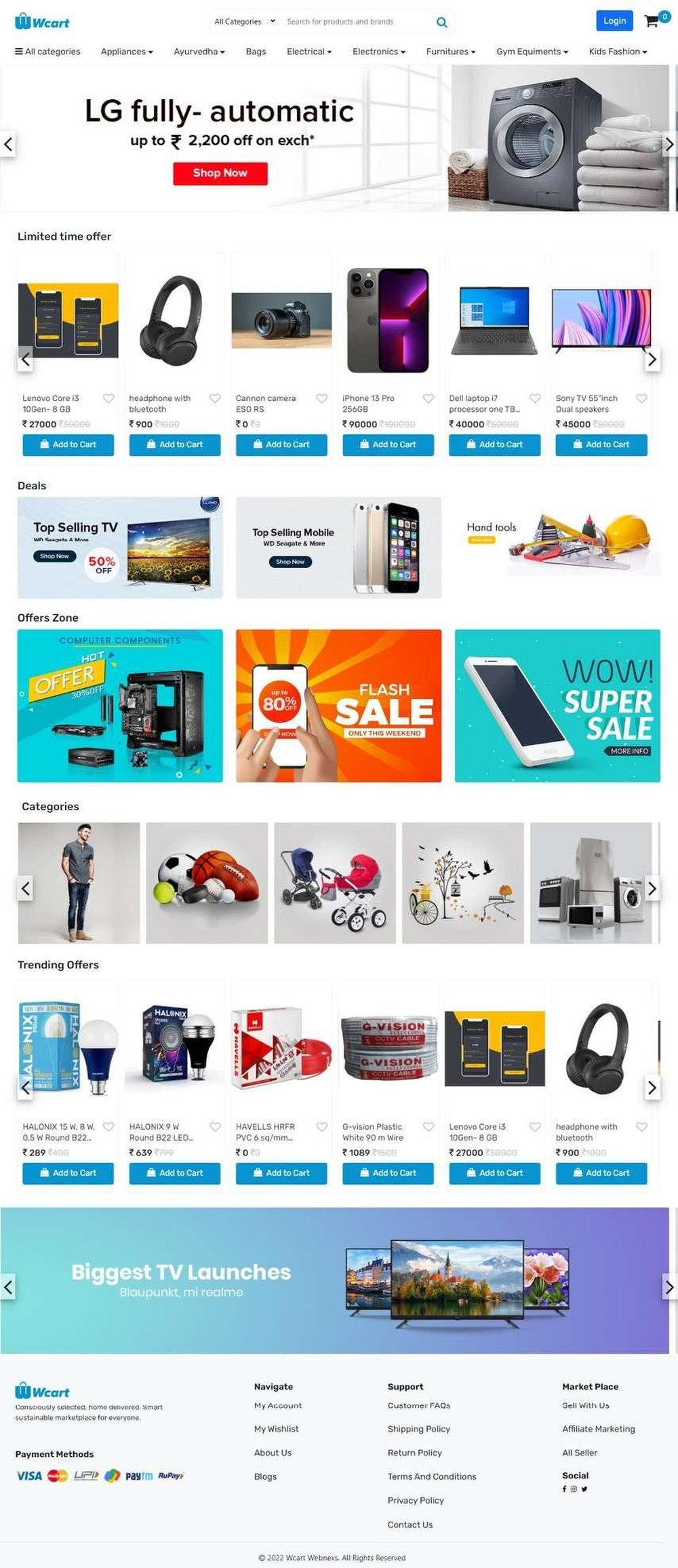 Webnexs headless ecommerce - Frontend view