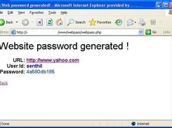 Page with generated password (or password to retrieve)