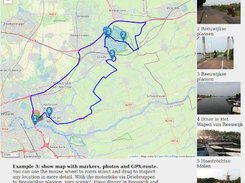 route with markers and photos