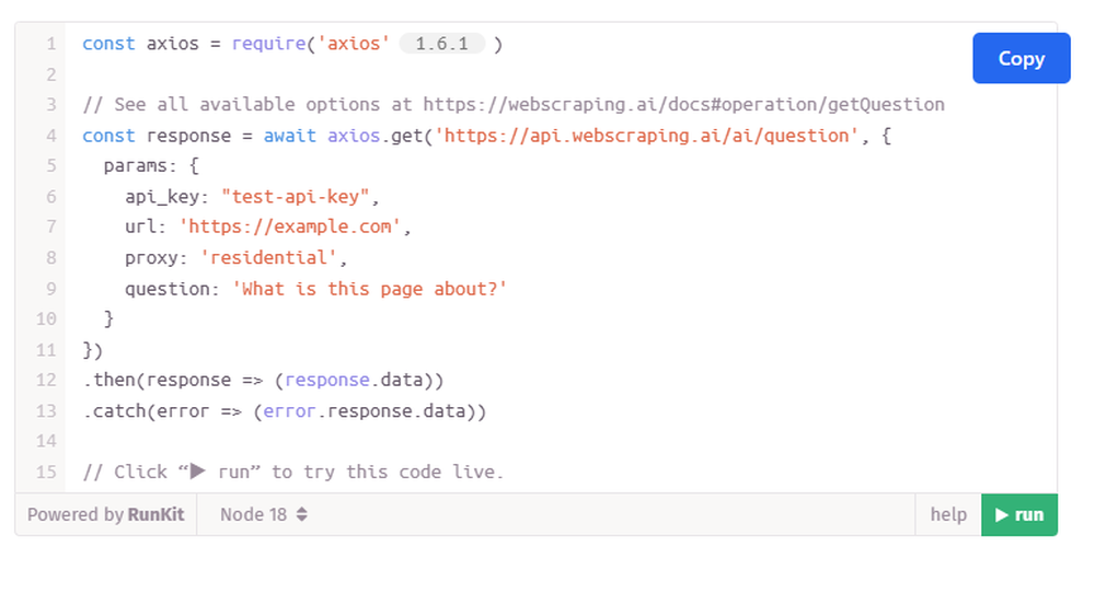 WebScraping.ai Screenshot 1