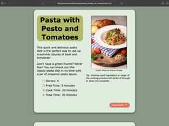 Website Design For Recipes Easy Template Screenshot 1