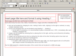 The WSX document template in KompoZer