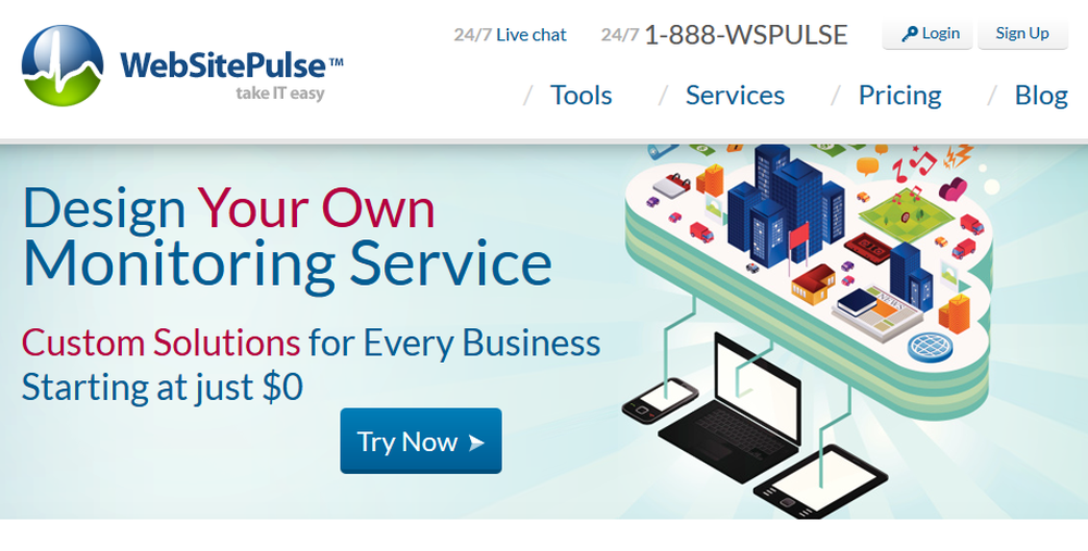 WebSitePulse home page