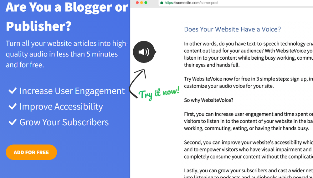 WebsiteVoice Screenshot 1