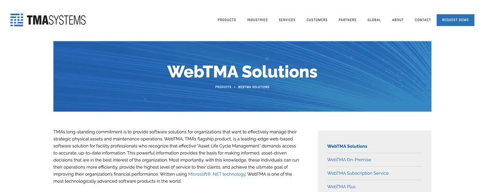 WebTMA Screenshot 1