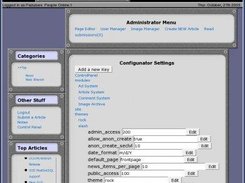 Configunator editing website settings