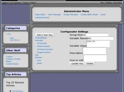Configunator editing a setting field
