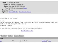 Email Containing a Meeting Invitation