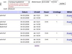 A search result page