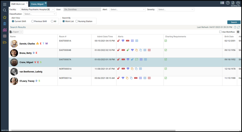 EMR worklist