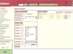 wEMBOSS main page. Programs menu and user data.