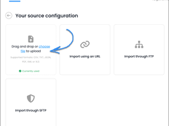 End customers send files via upload, URL, FTP, or SFTP, in any supported format.
