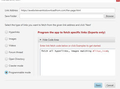 WFDownloader App - manual search screen