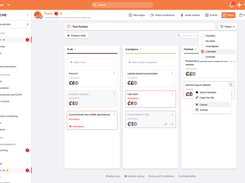 Sphere members can assign tasks and follow their advancement on a Kanban board – to do, in progress, finished. 