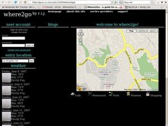 where2go user interface - homepage