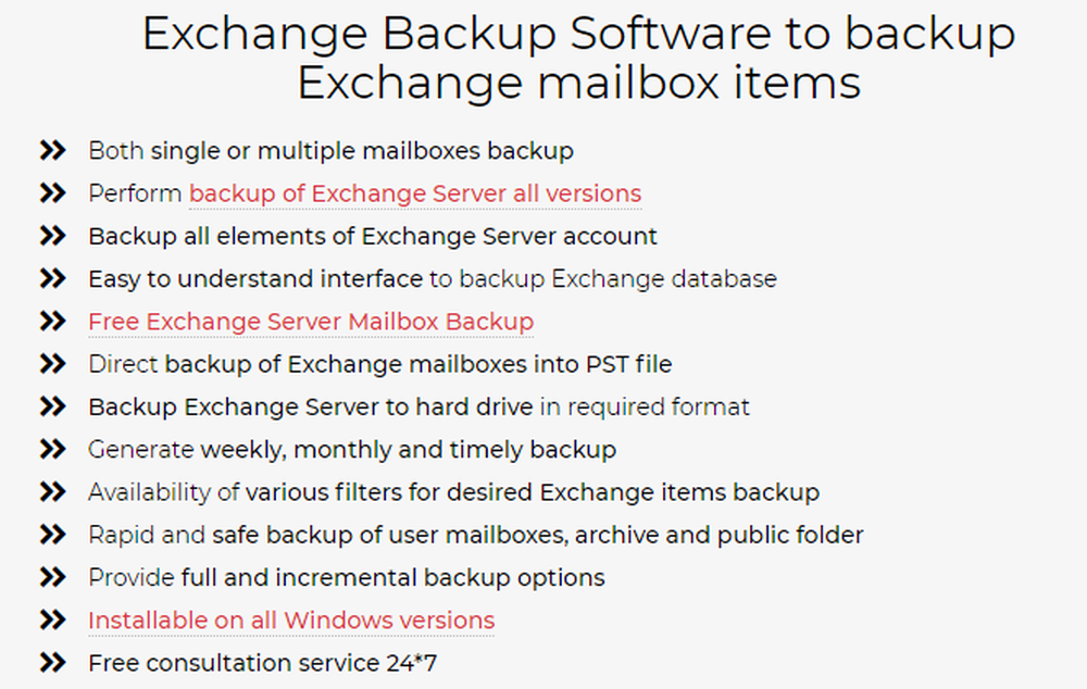 WholeClear Exchange Backup Screenshot 1