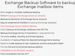 WholeClear Exchange Backup Screenshot 1