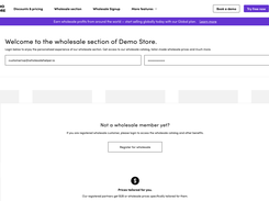 A Dedicated Wholesale Section for customers to register for wholesale account and see discounted prices