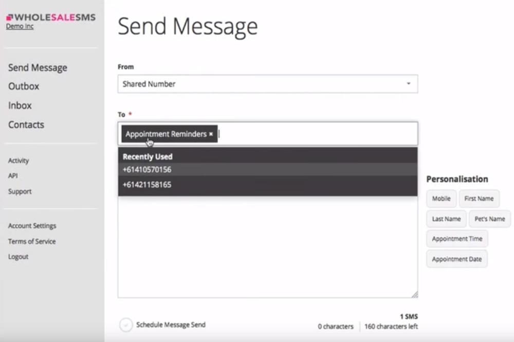 WholesaleSMS-Appointments