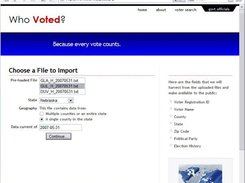 Uploading (step 1) - Choose a file to import
