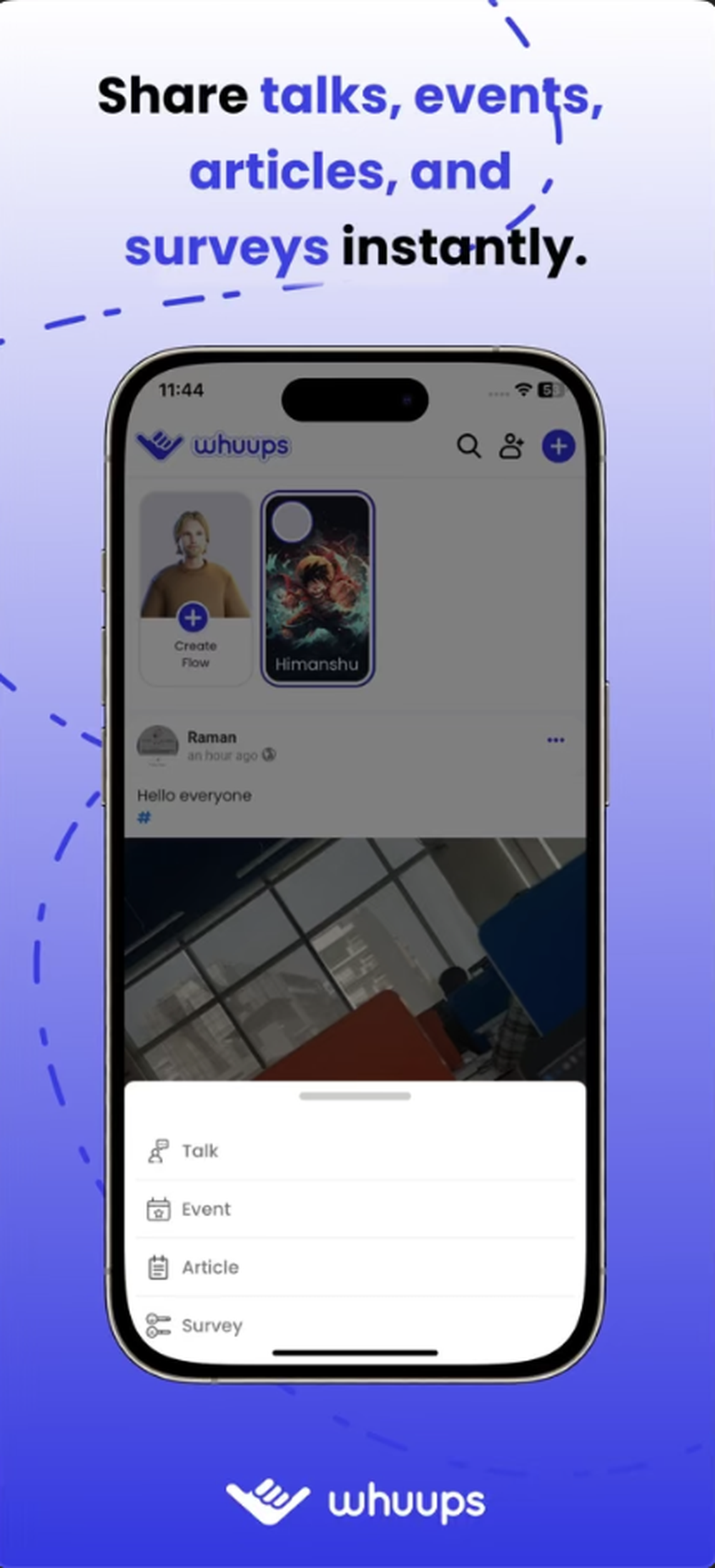 Whuups Social Media app 2024