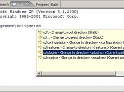 The Shell view represents a shell with command completion.