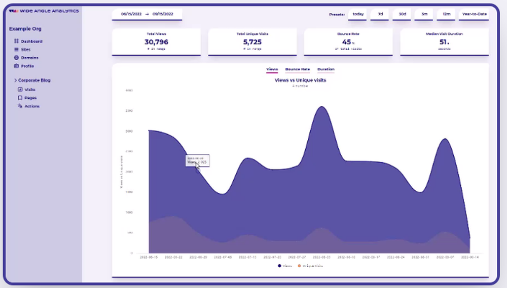 Wide Angle Analytics Screenshot 1