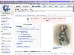 Wikibook "Ada Programming" rendered by Opera