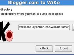 Blogger2Wiko Wizard - Destination dir selection
