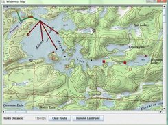 Post prototype 2 screenshot with points and part of a route.