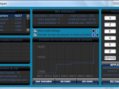 The statistics and options menu