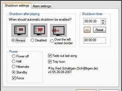 Shutdown Settings Dialog