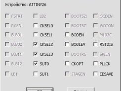 Editing fuses for ATTiny26 microcontroller