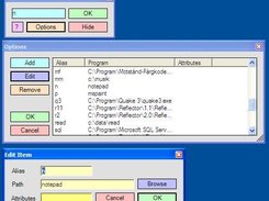 The program, options dialog and the edit dialog...