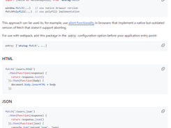 window.fetch polyfill Screenshot 1