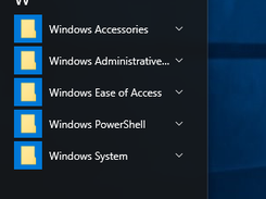 The whole start menu after installation